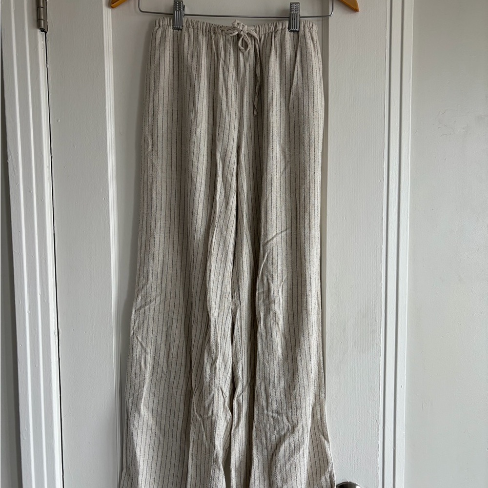 City Beach Light Gray Striped Pants